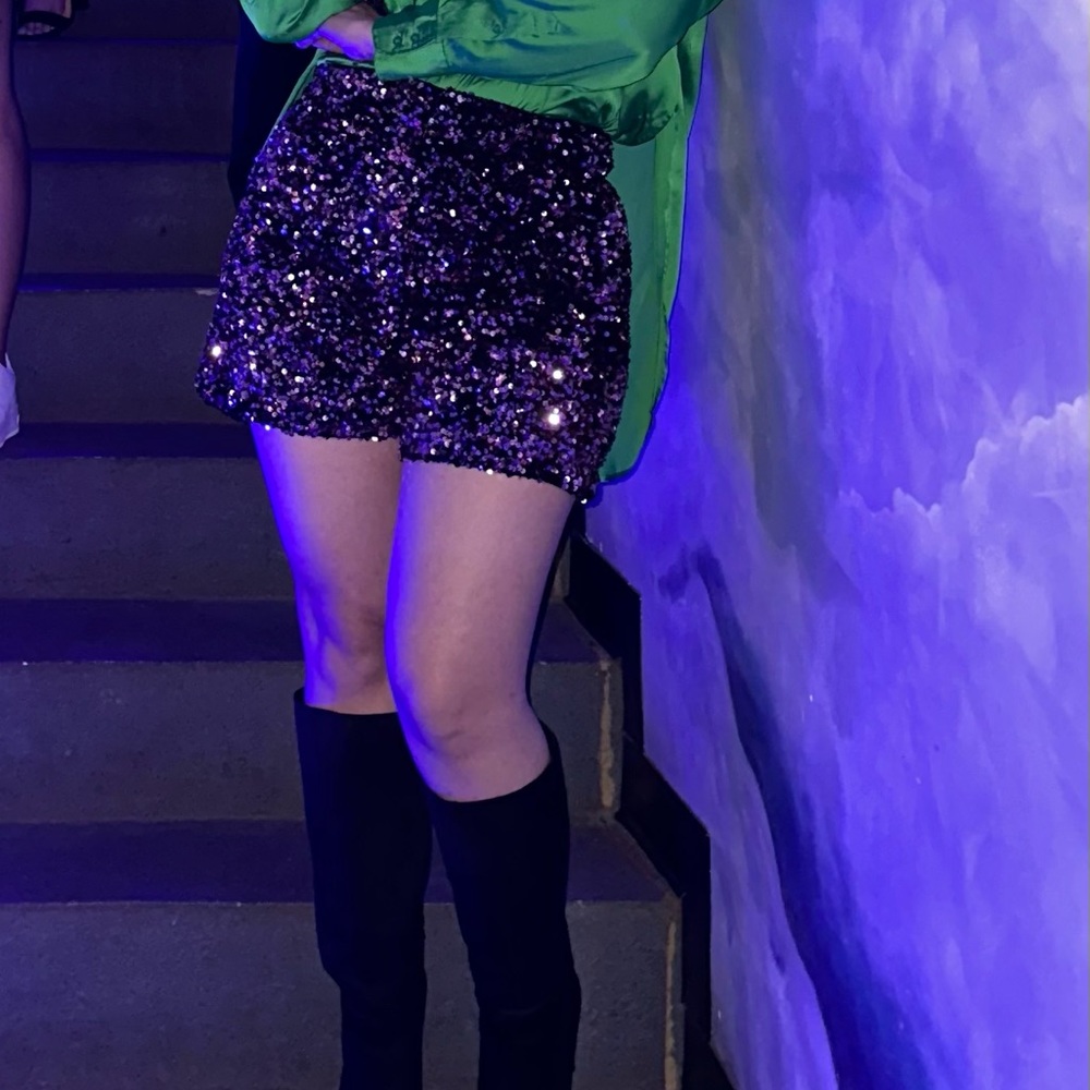 Zara Pink sequins shorts